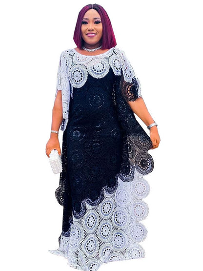 Customized African Party Dresses for Women Elegant Lace Africa Clothing New Muslim Fashion Abayas Dashiki Robe Kaftan Long Maxi