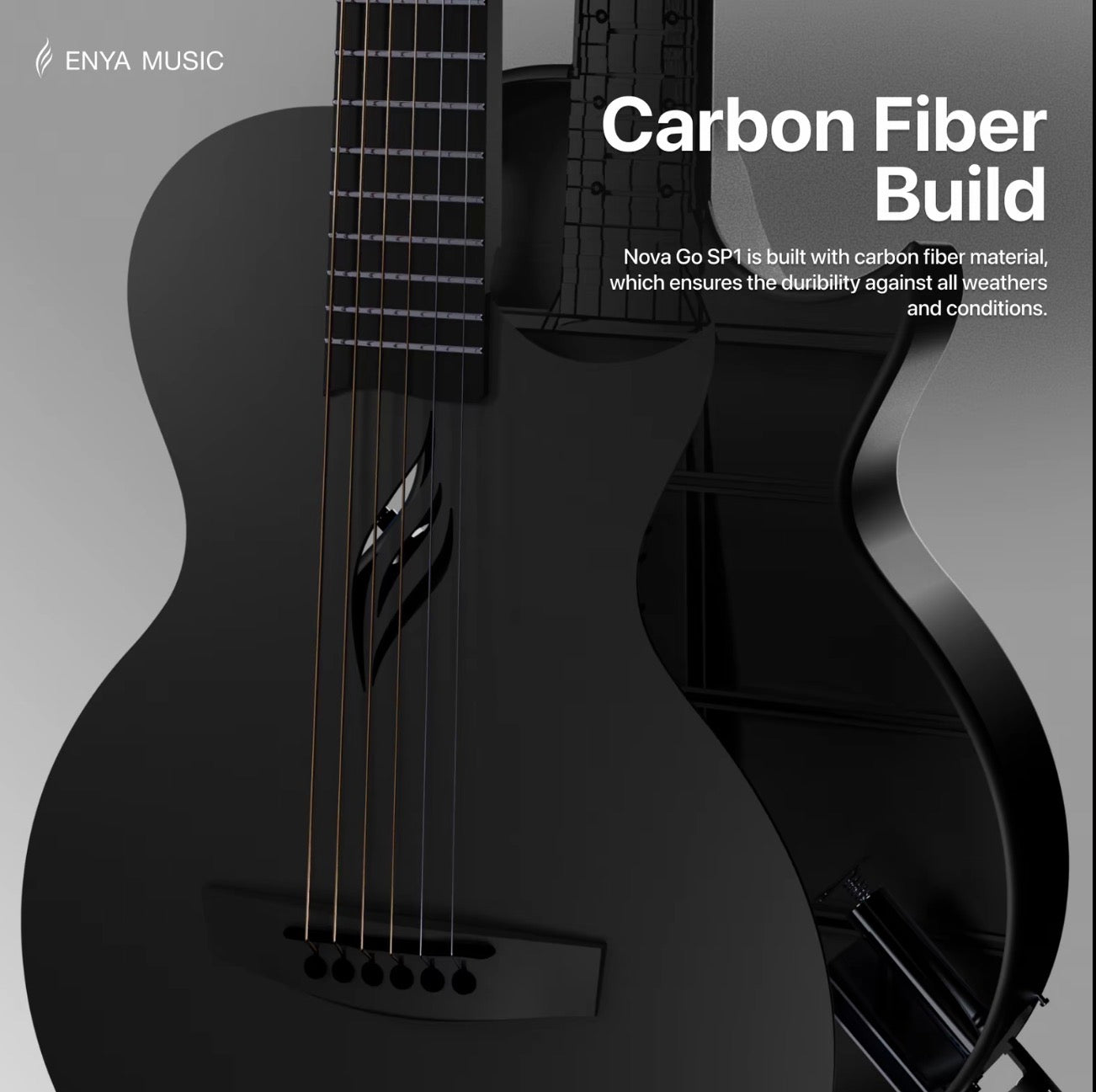 NOVA GO SP1 Carbon Fibre Acoustic Electric Travel Guitar
