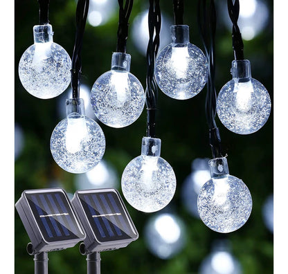 Solar Garden String Lights 100 LED Crystal Ball Fairy Lights 17m