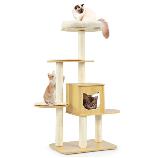 Luxurious Multi-Level Cat Tree with Cozy Condos, Scratching Posts, and Plush Perches for Ultimate Feline Enjoyment