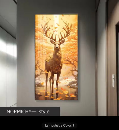Deer LED Crystal Porcelain Wall Lamp – Artistic Wall Light for Interior Elegance