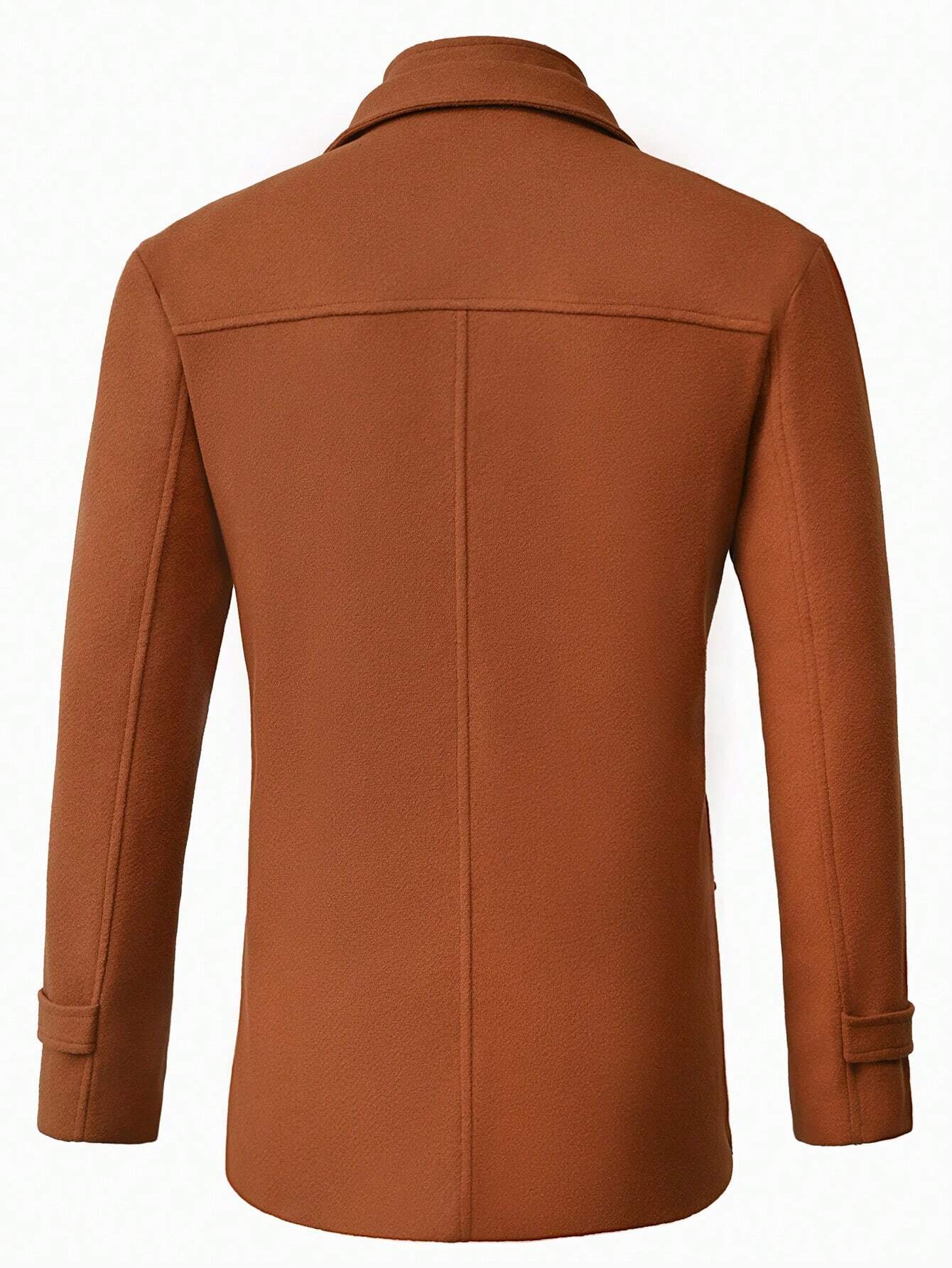 Manfinity Homme Men'S Zip Collar Long Sleeve Button-Up Fashionable Formal Business Knitted Overcoat, Going Out Business Casual Overcoat, for Friends, Husband, Boyfriend Gifts