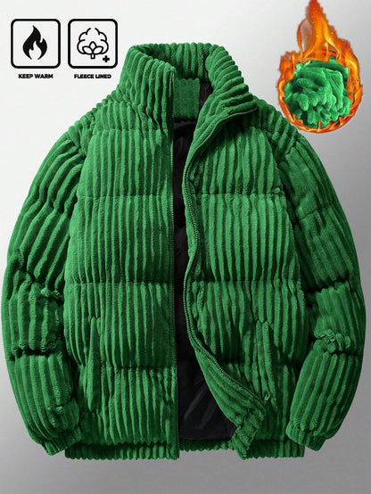 Manfinity Homme Extra Loose Fit Men'S Corduroy Zip up Jacket