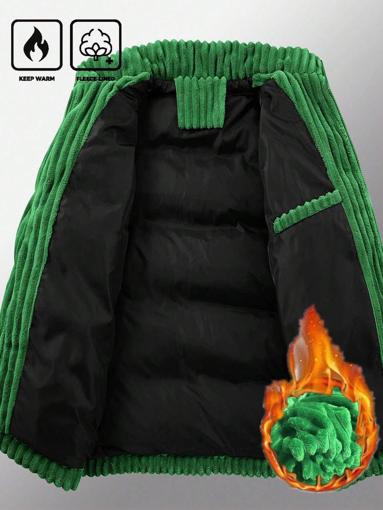 Manfinity Homme Extra Loose Fit Men'S Corduroy Zip up Jacket