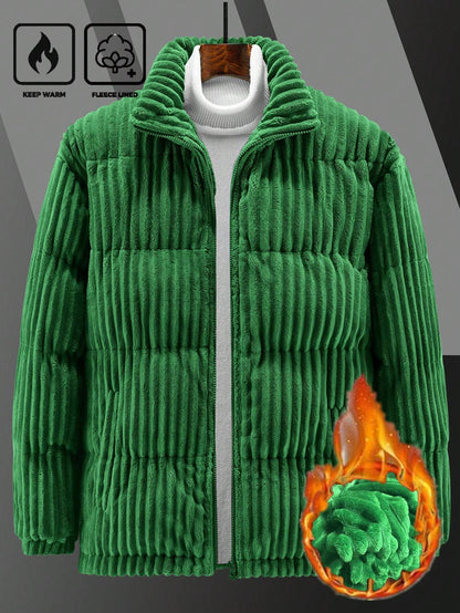 Manfinity Homme Extra Loose Fit Men'S Corduroy Zip up Jacket