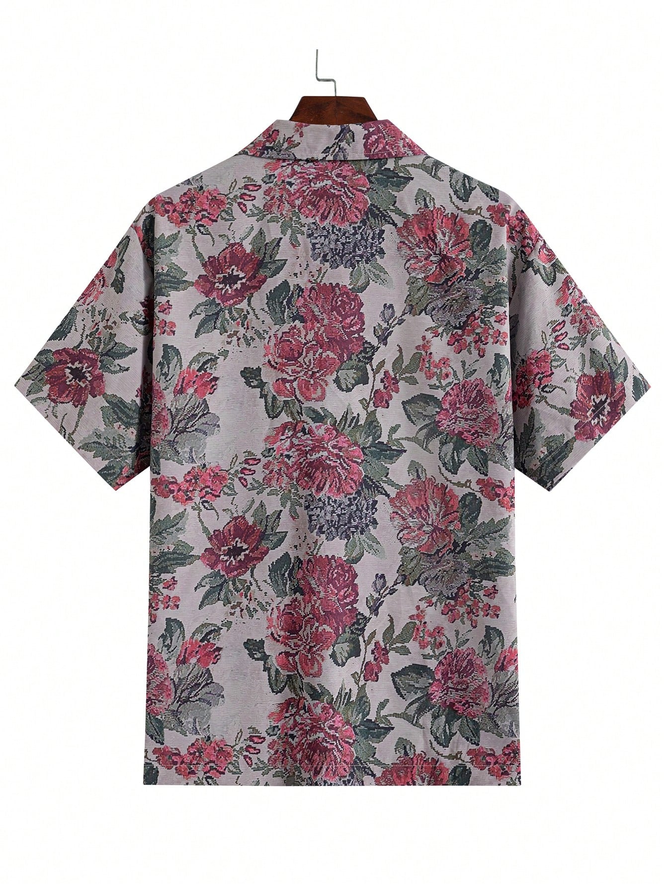 Men'S Floral Allover Print Polo Shirt, Fashion Casual Short Sleeve Top for Summer