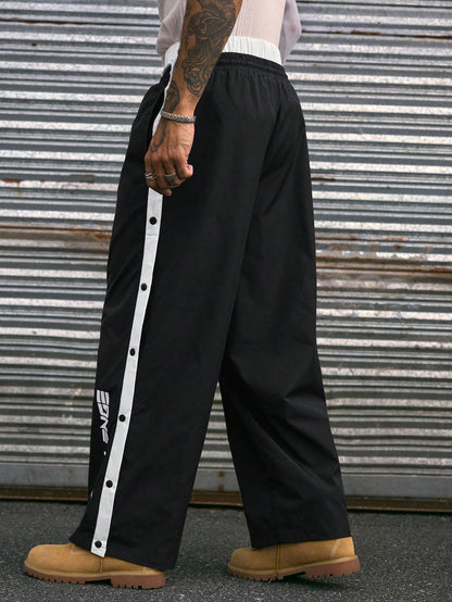 AXEPEAK Multi-Size Fashionable Street Style Wide Leg Pants for Men
