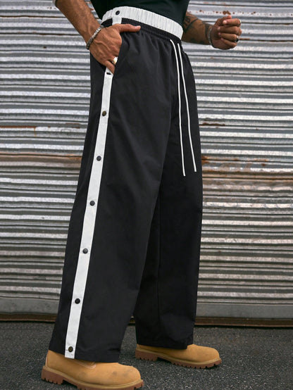 AXEPEAK Multi-Size Fashionable Street Style Wide Leg Pants for Men