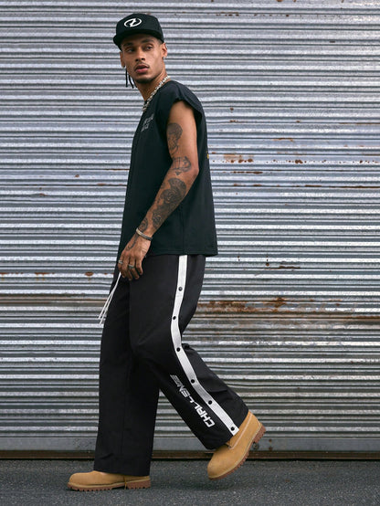 AXEPEAK Multi-Size Fashionable Street Style Wide Leg Pants for Men