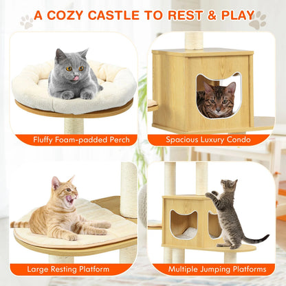 Luxurious Multi-Level Cat Tree with Cozy Condos, Scratching Posts, and Plush Perches for Ultimate Feline Enjoyment