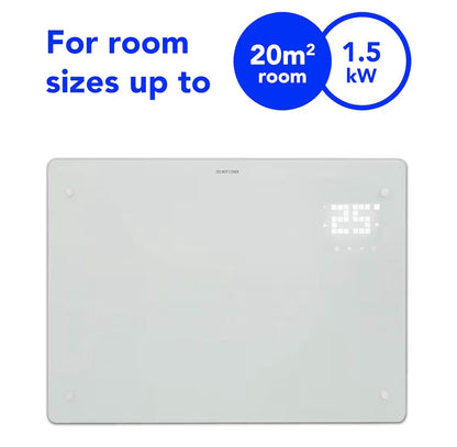 Devola Wifi Enabled Smart Electric Glass Panel Heater 1500W | Wall Mounted Radiator & Free Standing Low Energy Heater, Works With Alexa | Lot 20 complaint, DVPW1500G