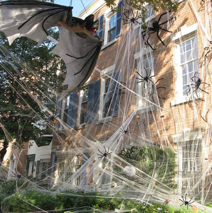 Halloween Spider Web Decorations 200g with 40 Plastic Spiders | Minja Superstore