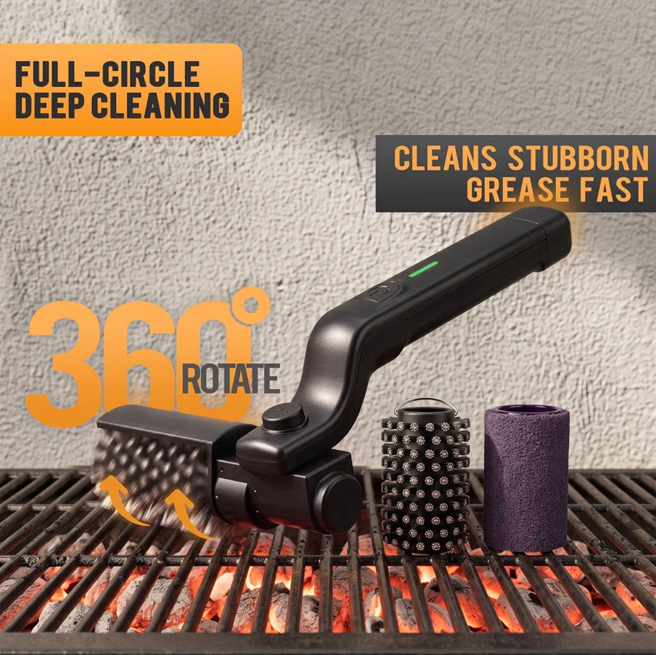 Cordless Electric Grill Brush Cleaner Set