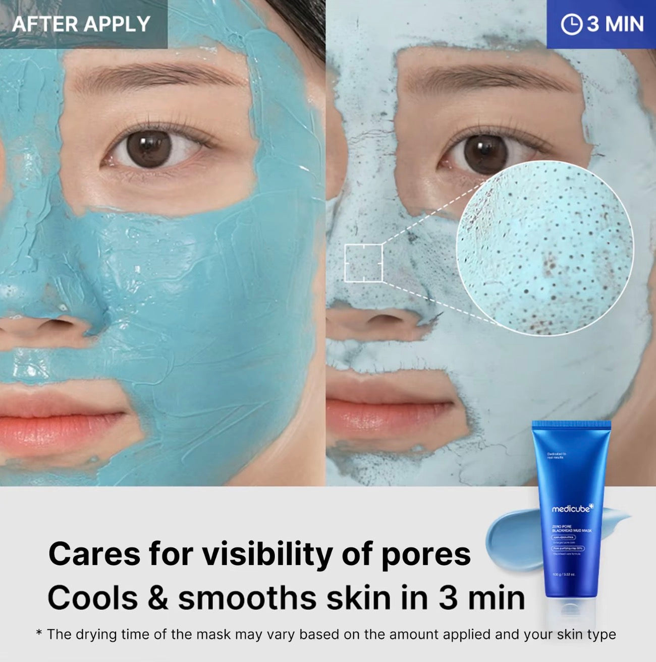 medicube Zero Pore Blackhead Mud Mask 3 Minute Pore Care Treatment