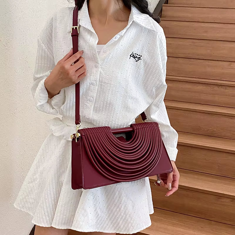Branded Luxury Evening Clutch Purse for Women Noodles Design Golden Crossbody Bag for Wedding Dinner Party Designer Handbag 2025