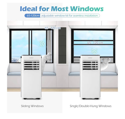 4-in-1 Portable Air Conditioner 9000 BTU, Air Conditioning Unit with 2 Speeds Fan, Dehumidifier & Sleep Mode, AC Unit with LED Display, Remote Control, 24H Timer, Child Lock & Window Kits