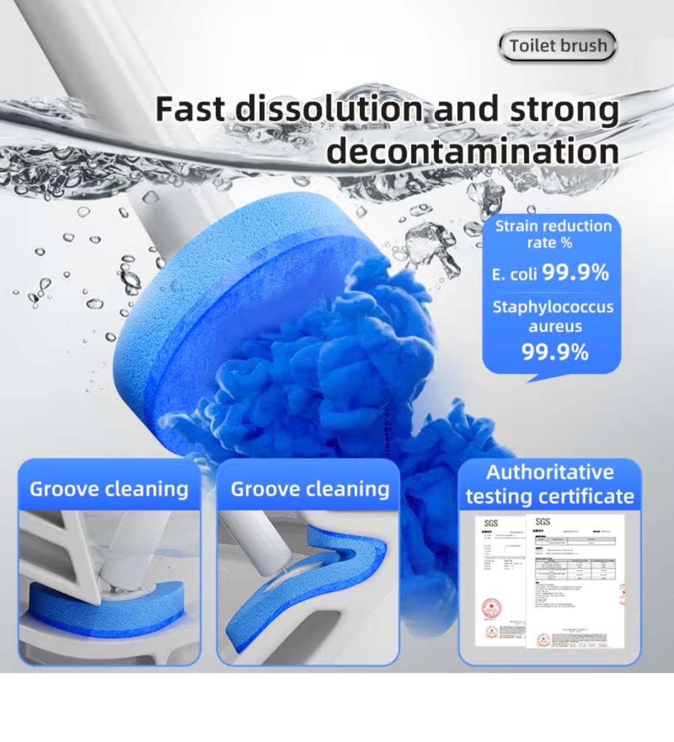 Disposable Toilet Brush with 8 Refills and Wall Holder
