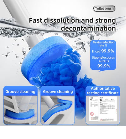 Disposable Toilet Brush with 8 Refills and Wall Holder