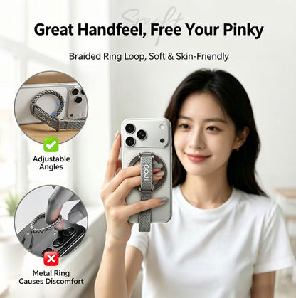 NAIDUN Magnetic Phone Holder MagSafe Finger Ring Kickstand