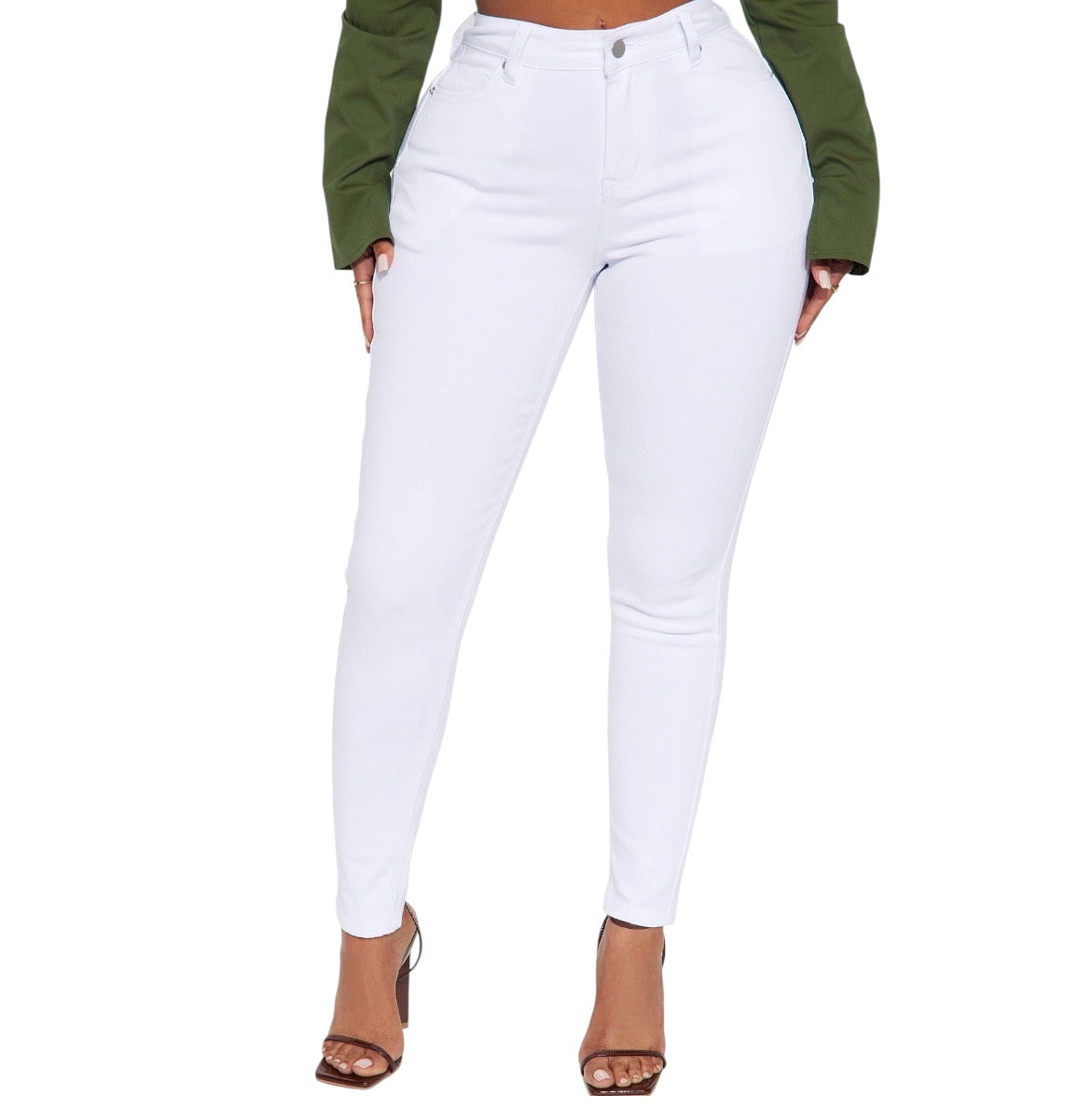 Vibe Check Curvy Stretch Skinny Jeans White