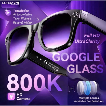 2026 AI Smart Glasses 8MP Camera Translation Bluetooth Sunglasses