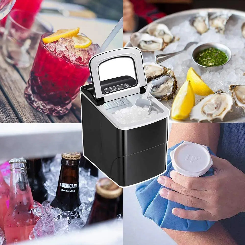 Portable Automatic Electric Countertop Ice Maker - Great for Party Hosting Never Run Out of Ice Again