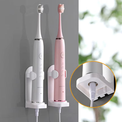 Adjustable Non-Slip Silicone Toothbrush Holder for Electric Toothbrushes - Wall-Mounted and Space-Saving Design