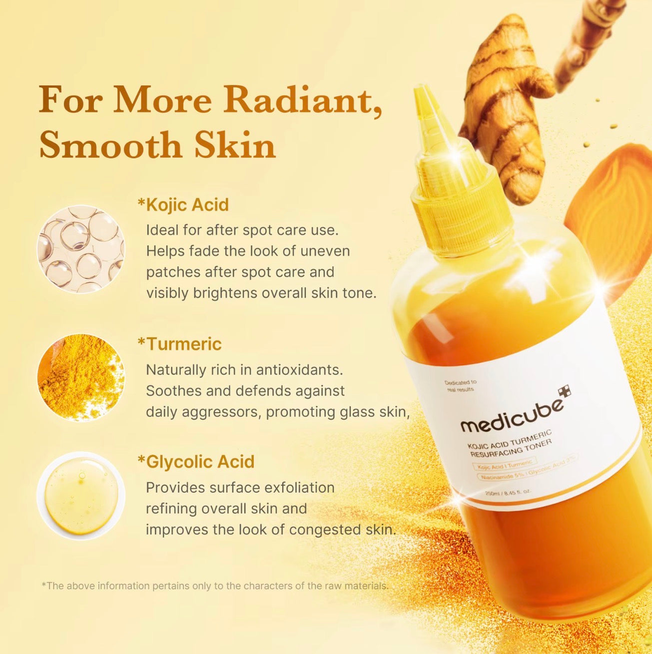 medicube Kojic Acid Turmeric Power Trio Toner Pads Toner Serum Skincare Set