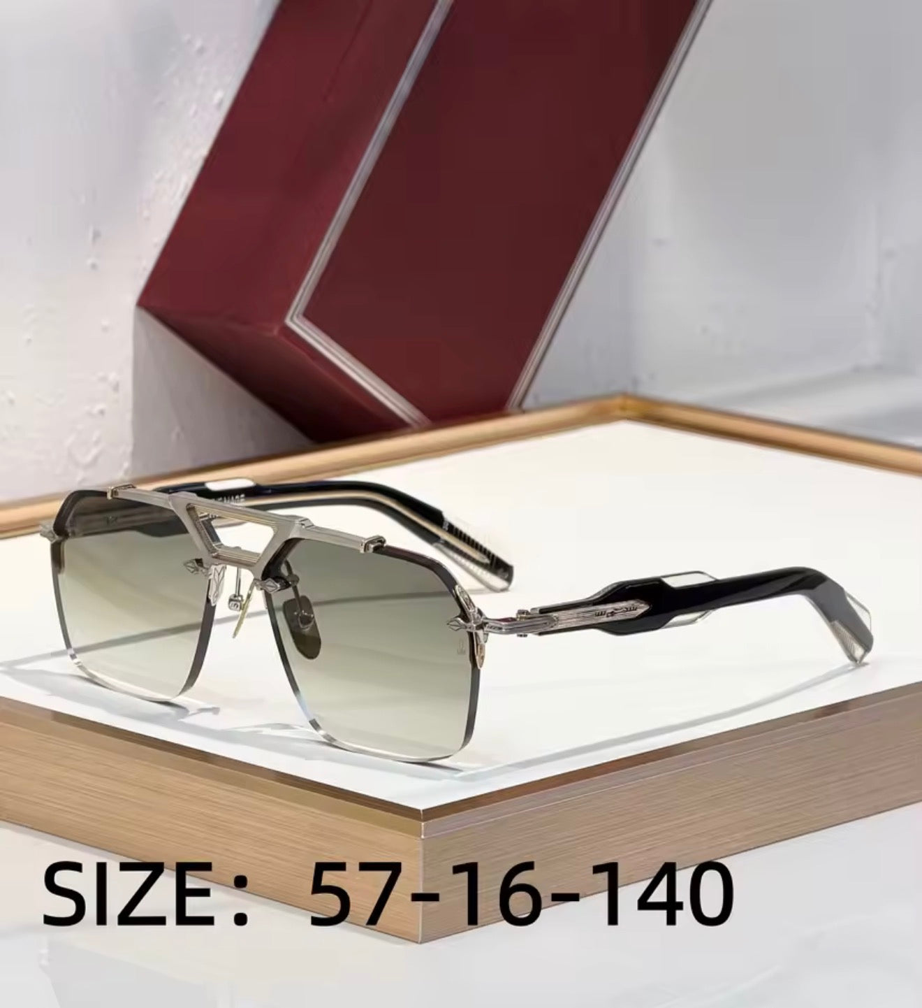Square Sunglasses Double Titanium Frame Refined Business Style High Quality UV400 Unisex Gift