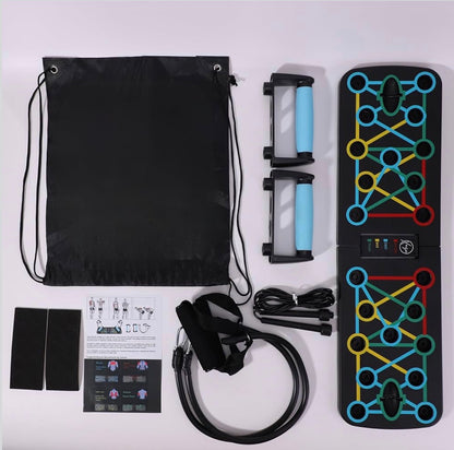 Push Up Board with Jump Rope Portable Home Gym Set
