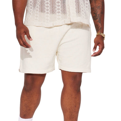 Dean Textured Shorts Cream