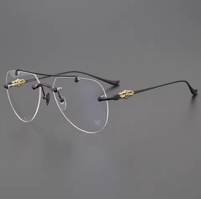 Luxury Men's Women's Fashion Pilot Optical Prescription Frameless Design Brand Glasses Outdoor Driving Vacation Sunglasses