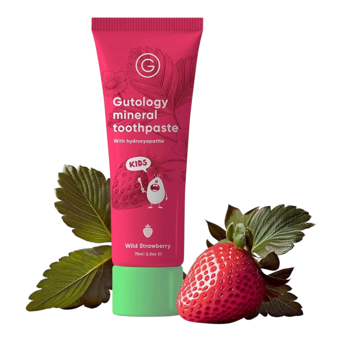 Gutology Kids Hydroxyapatite Toothpaste 75ml Fluoride Free Strawberry