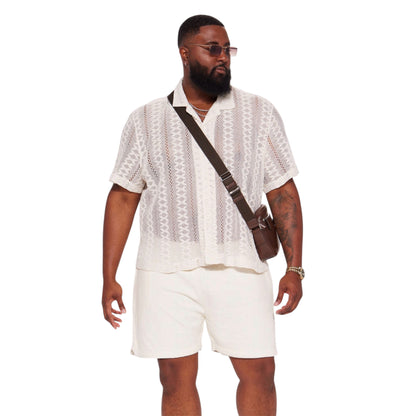 Dean Textured Shorts Cream