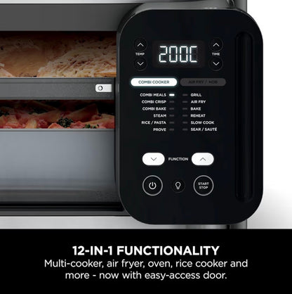 Combi 12-In-1 Multi-Cooker, Oven & Air Fryer, 12 Cooking Functions, Make 15 Minute* Family-Size Meals, Includes Bake Tray, Pan, & Recipe Guide, Grey, SFP700UK