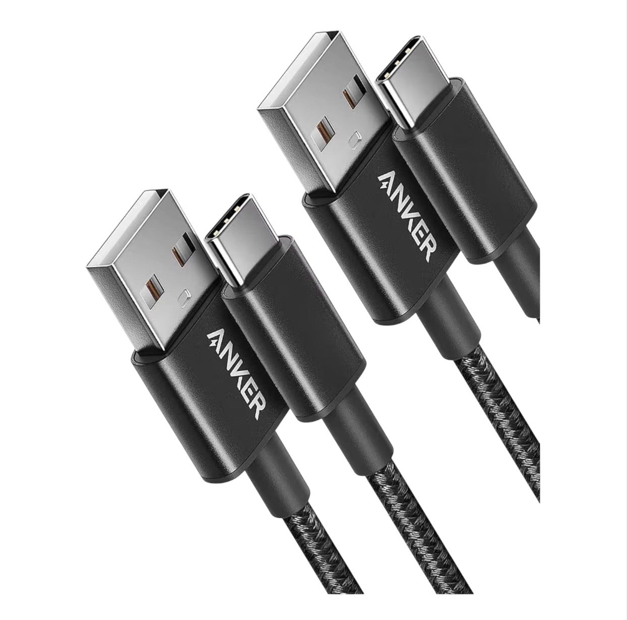 Anker USB-C Charger Cable 2-Pack 0.9m Braided USB-A to USB-C