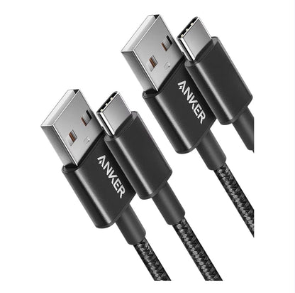 Anker USB-C Charger Cable 2-Pack 0.9m Braided USB-A to USB-C