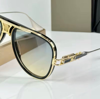 Classical Designer GRAND-DECADE Sunglasses for Men Women Alloy Gradient Top Quality Brand Design UV400 Optical Glasses with Case