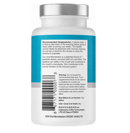Oral Probiotics for Bad Breath Adults 7 Strain 60 Tablets Strawberry Vanilla