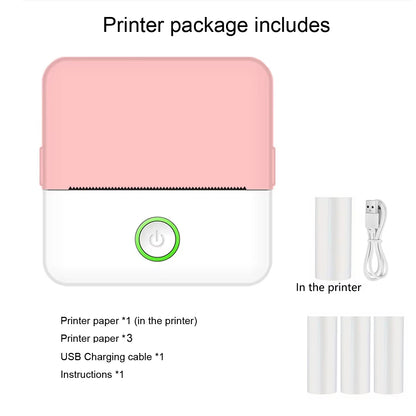 Compact Inkless Sticker Printer - Portable Thermal Printer for Photos, Journals, and Memos