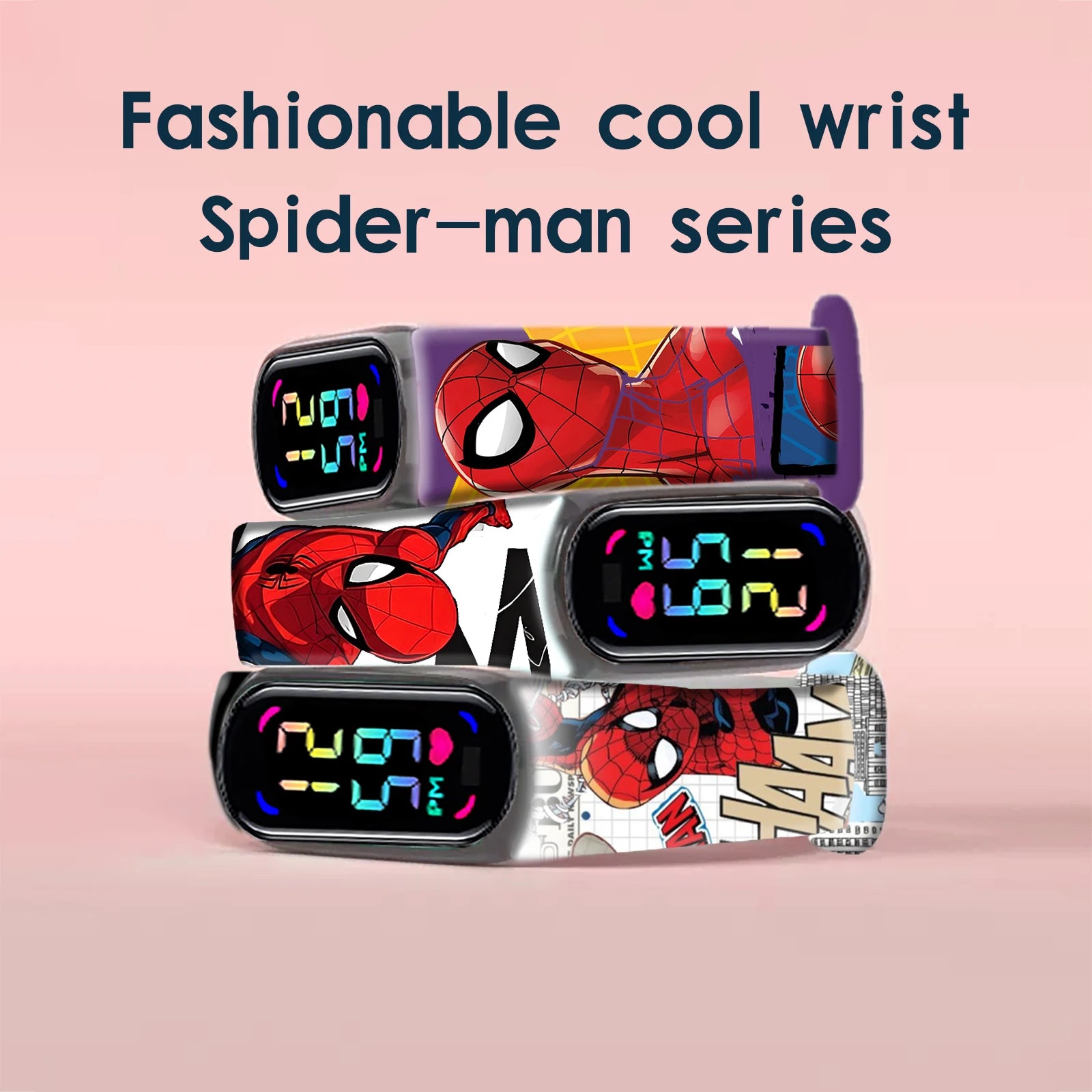 Disney Spider Man Children'S Cartoon Anime Character Luminous Bracelet Watch LED Touch Waterproof Clock Sports Gifts Christmas H