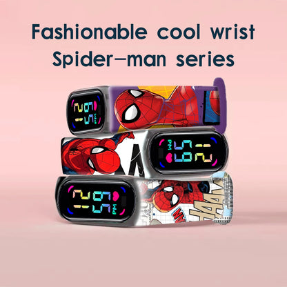 Disney Spider Man Children'S Cartoon Anime Character Luminous Bracelet Watch LED Touch Waterproof Clock Sports Gifts Christmas H
