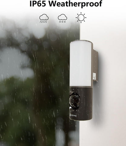 2.5K Floodlight Camera Hardwired, Outdoor Security Camera, No Monthly Fee, 32GB Built-In Storage, Human Detection, 700-Lumen Colour Night Vision, 2.4G Wi-Fi Home CCTV System, Alexa/Google (LC3)