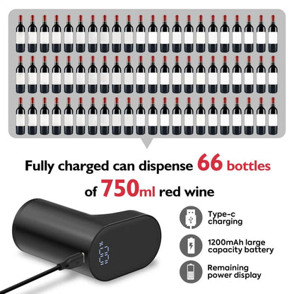 Electric Wine Dispenser USB Rechargeable Electric Wine Decanter Stable Pouring Adjustable Quantity Liquor Wine Pump Accessories