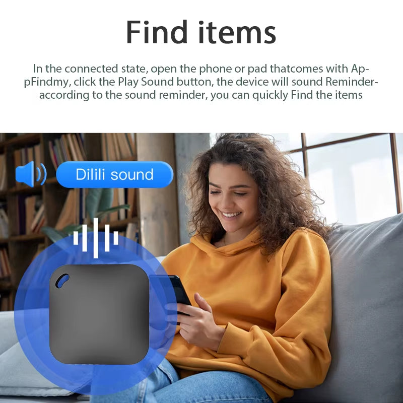 Mini GPS Tracking Device for Apple Find My, Smart Bluetooth Tracker for Children, Pets, and Vehicles, Compatible with iOS