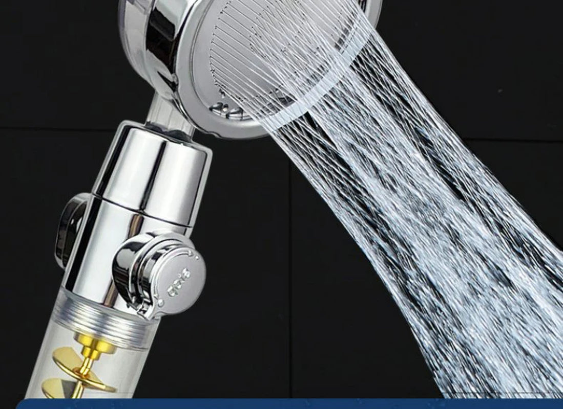 Internet Celebrity Small Waist Supercharged Shower Head Twin-Turbo Pressurized Propeller Multifunctional Fan Shower Shower Head