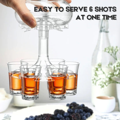 Adjustable Shot Glass Dispenser and Holder Made of Food Grade Plexiglass Shot Dispenser with 6 Drinking Glasses for Parties
