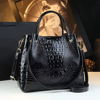 2025 Women Handbags New Tote Bag Fashion Crocodile Print Bucket Bag Retro Shoulder Messenger Bags Trend