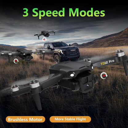 Drone for Beginners, Drone with Camera 4K Foldable Mini Drones with Optical Flow Positioning, Headless Mode, One-Key Takeoff/Landing, Brushless Motor Drones for Adults, TD12PRO