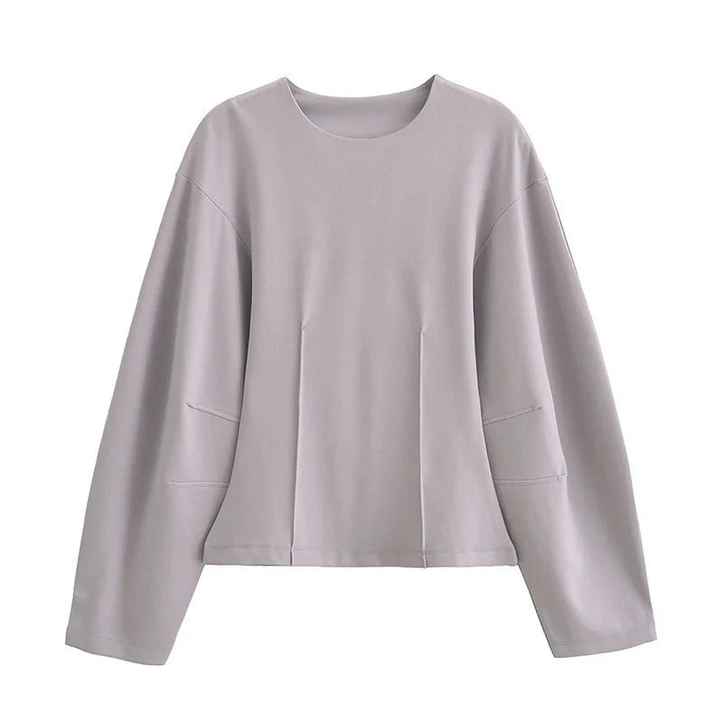 Women'S Two Pieces Set Pant Sets Crop Long Sleeve Sets Elegant Women'S Suits High Waist Wide Leg Trousers Outfit Streetwear